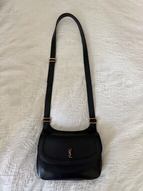 Yves Saint Laurent Black Leather Charlie Shoulder Bag Medium
